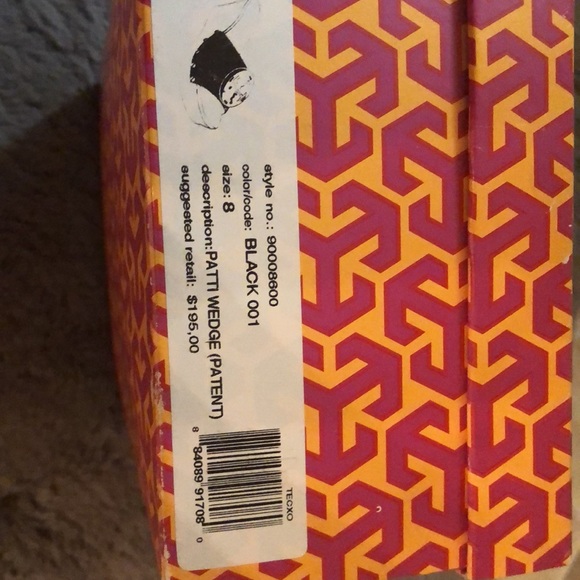 Tory Burch Shoes. Size 8. Black Patent Patti Wedge. Will include box. - Picture 2 of 15